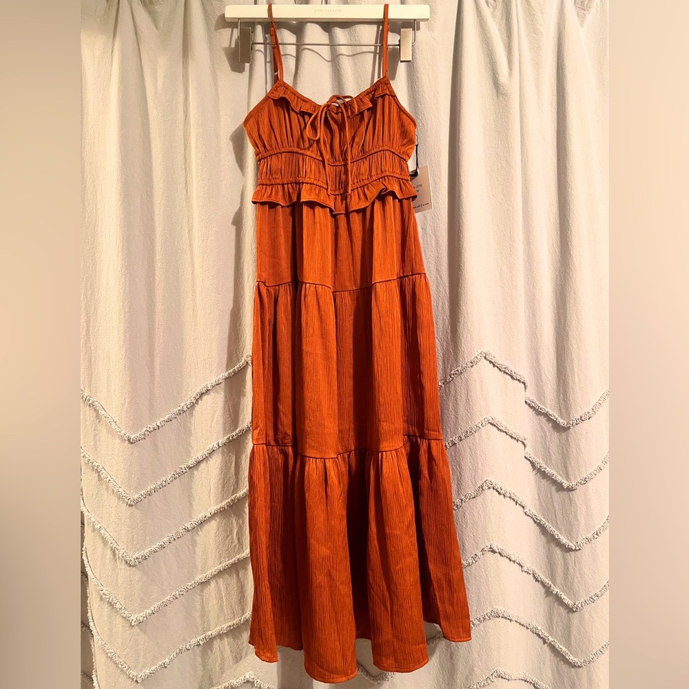 Orange maxi dress XS